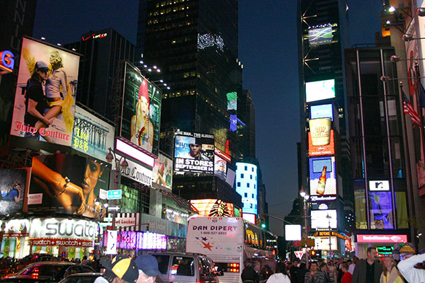 Affichage urbain digital à Times Square