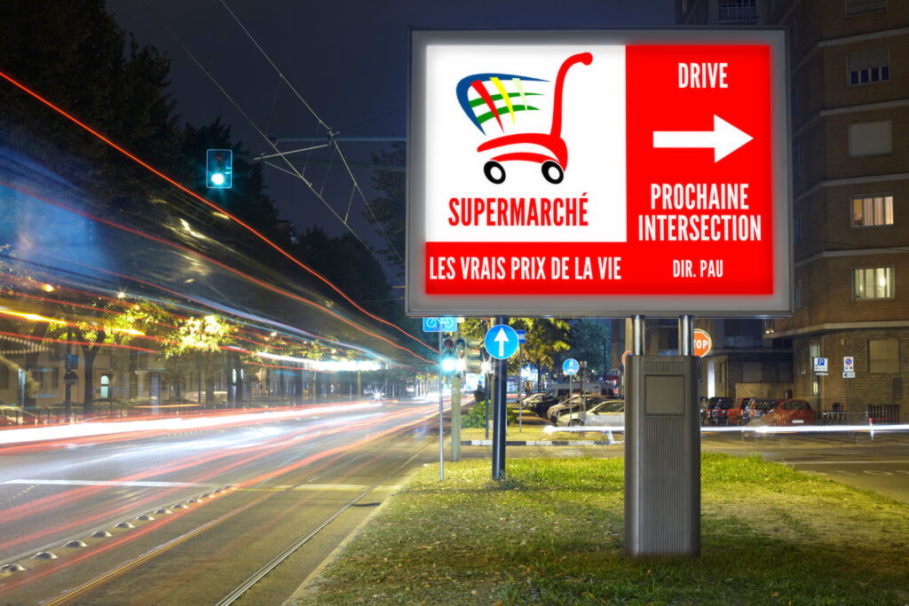Affichage dynamique point of transit - bord de route