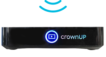 Le contenu est automatiquement mis à jour grâce à notre player CrownTV, connecté à votre écran - mobile